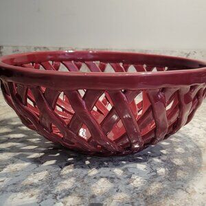 Farmhouse Red Weave Bread Basket